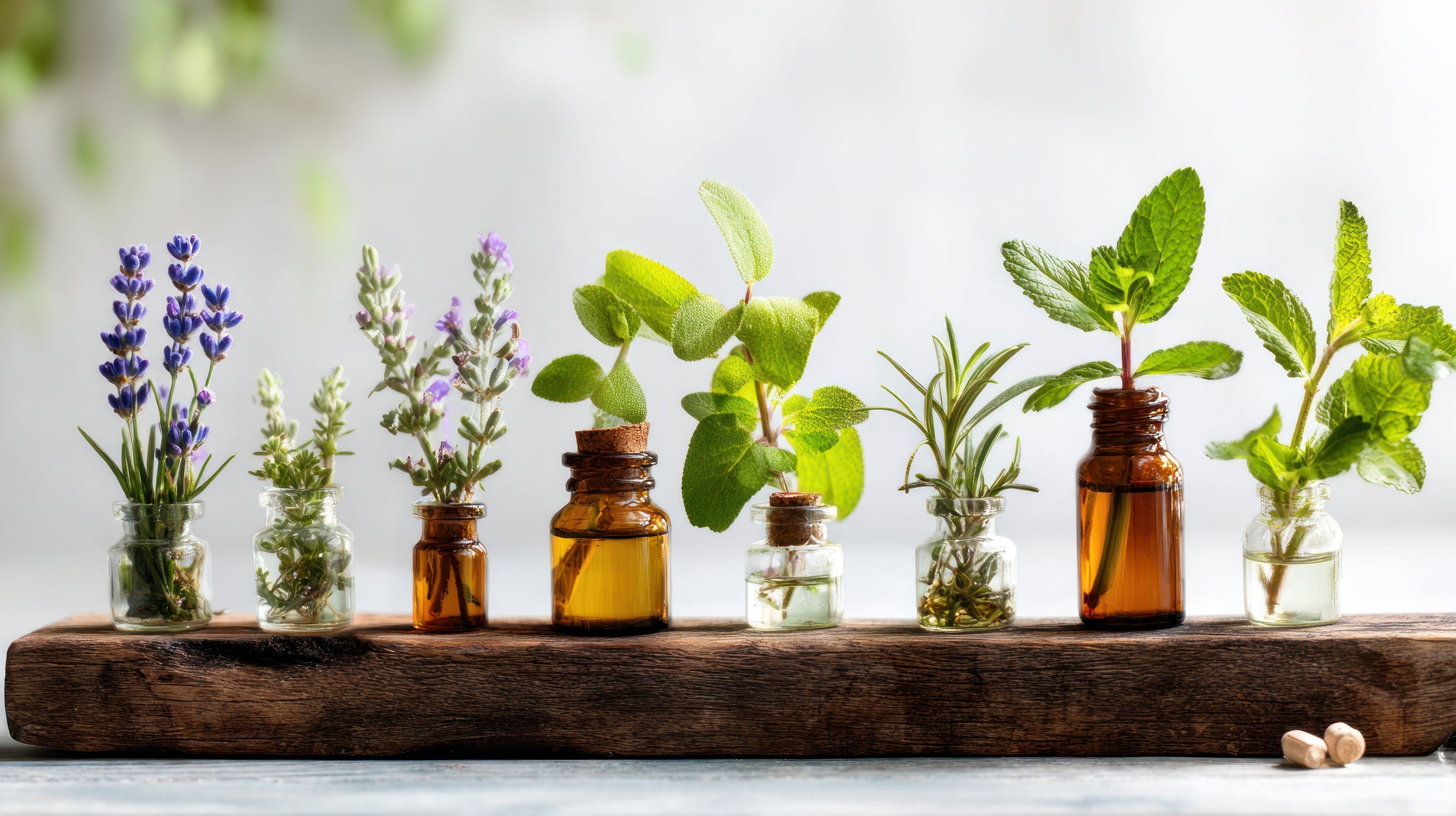Photo de plusieurs plantes dans différents bocaux