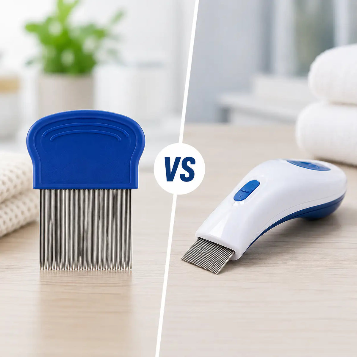 Comparaison entre un peigne anti-poux manuel et un autre électrique