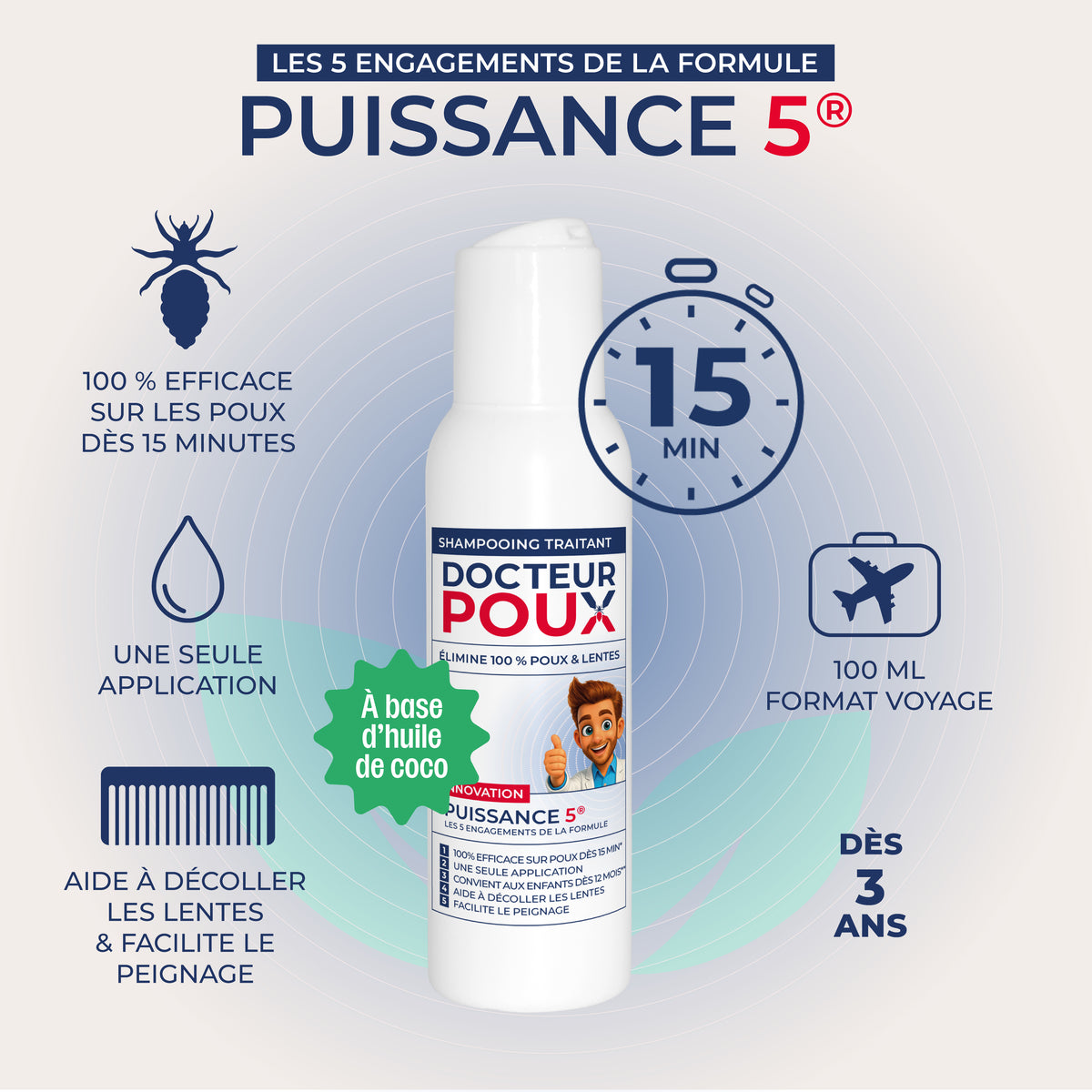 Shampoing anti-poux voyage 100ml Puissance 5®