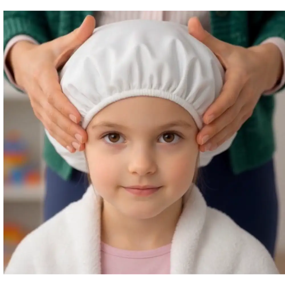 Bonnet anti-poux imprégné de lotion aux huiles essentielles Docteur Poux