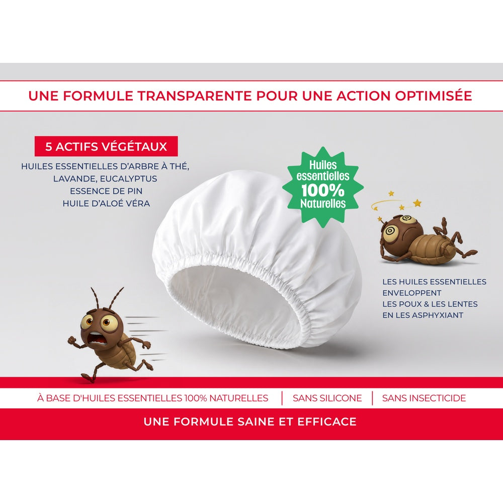 Bonnet anti-poux Docteur Poux présenté sur la page produit