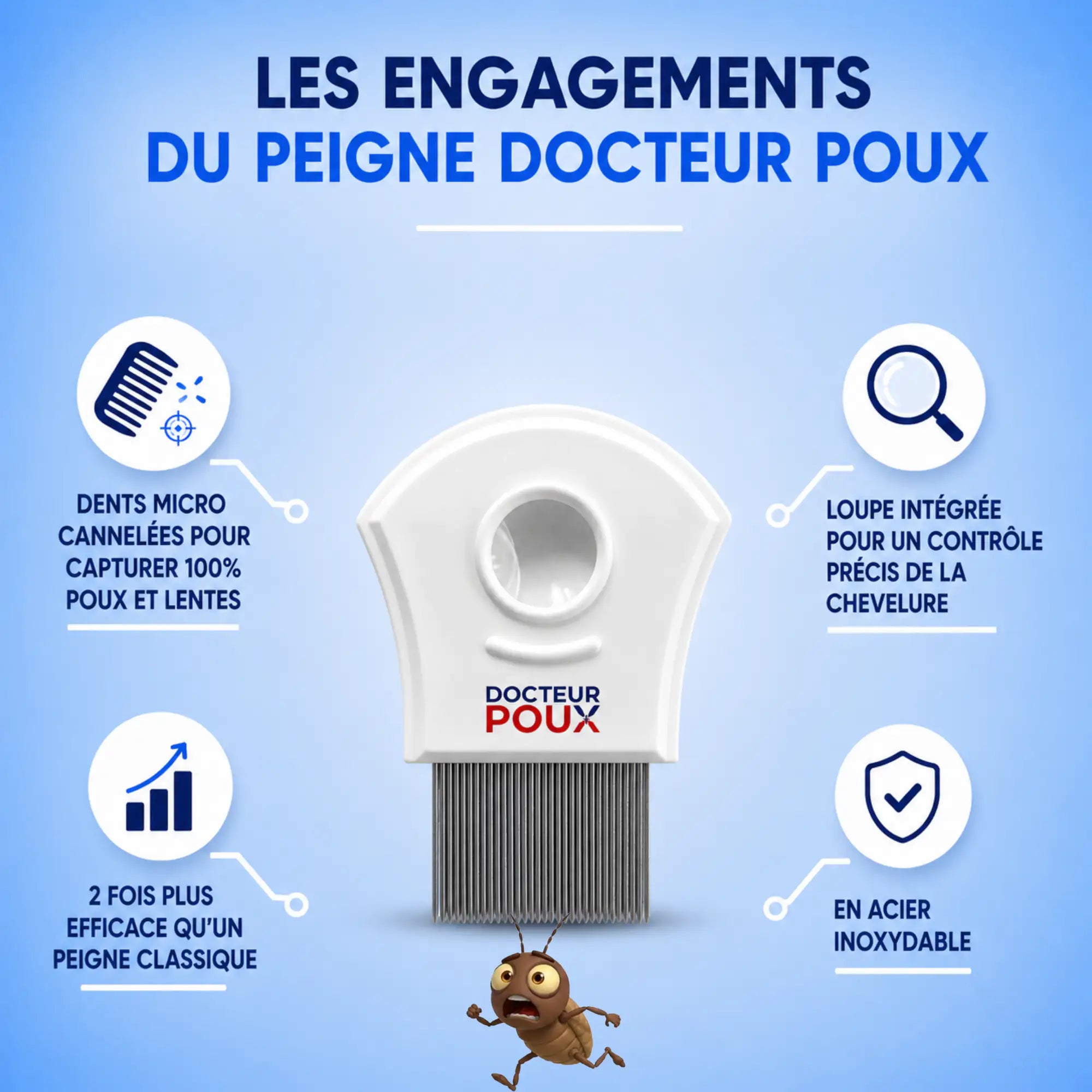 Visuel de la marque Docteur Poux, spécialiste anti-poux et anti-lentes